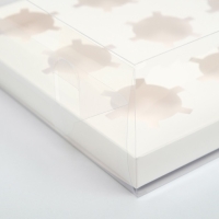 Коробка на 12 капкейков, белая, 34,7 &times; 26,3 &times; 10 см