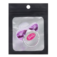 Соска - пустышка силиконовая ортодонтическая &laquo;BABY&raquo;, от 12 мес., с колпачком, цвет розовый/серебро, стразы