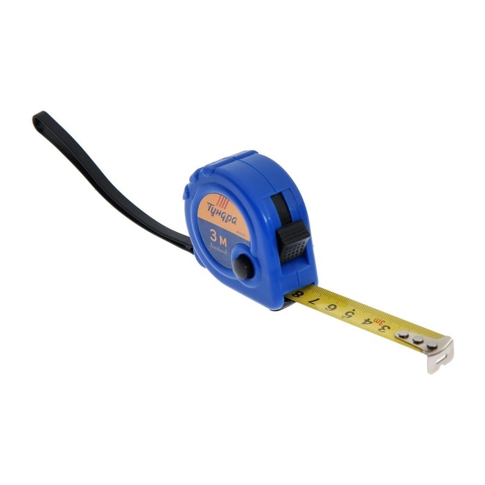 Рулетка ТУНДРА, пластиковый корпус, 3 фиксатора, 3 м &times; 16 мм
