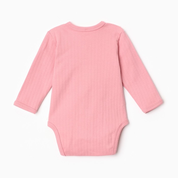 Боди с длинным рукавом, цвет розовый, рост 74 см