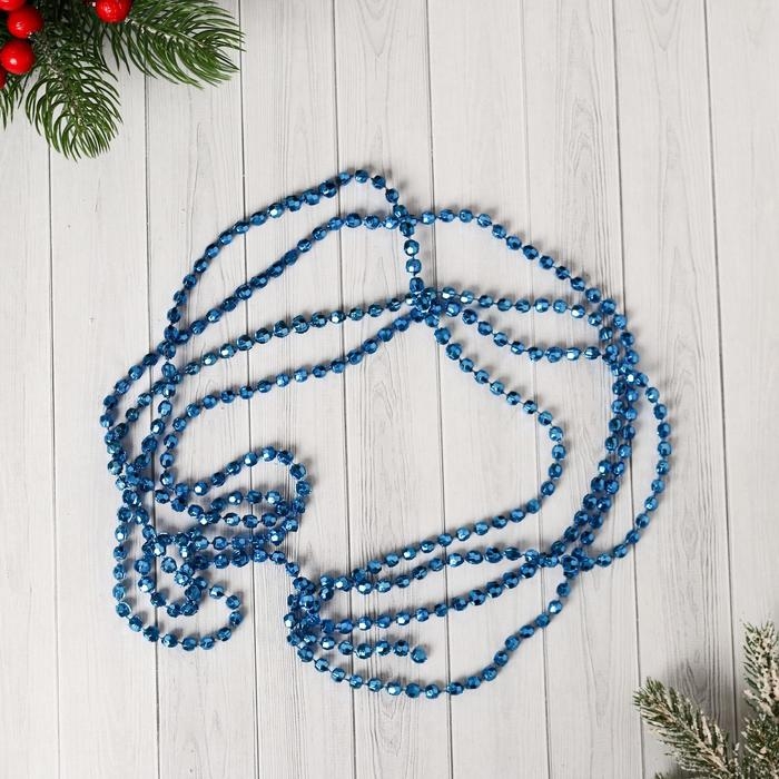 Бусы на ёлку 2,7 м d-6 мм Бусы на ёлку 2,7 м d-6 мм "Шарики с гранями" микс