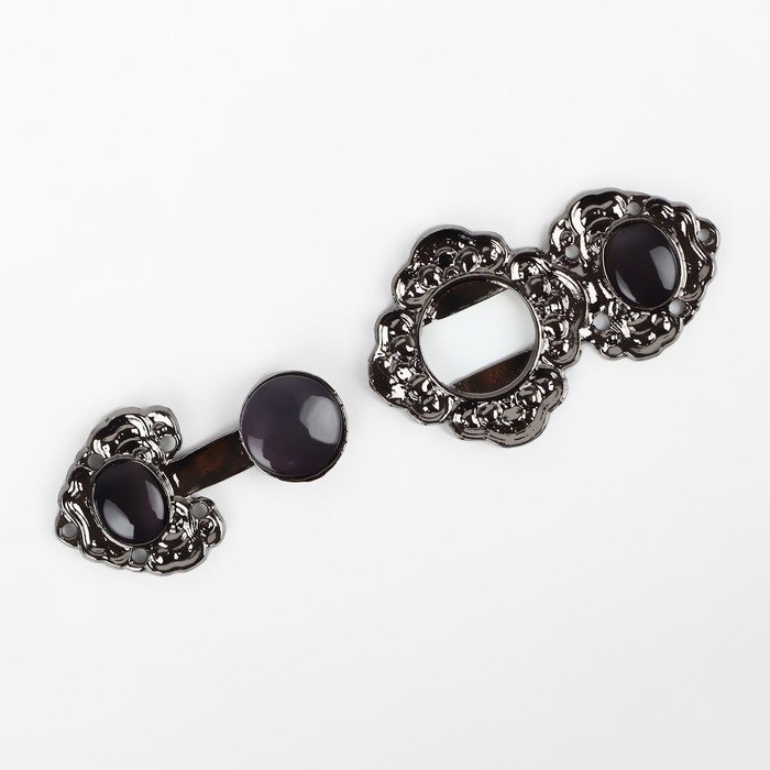 Декоративная застёжка, 6,3 &times; 2,8 см, цвет чёрный