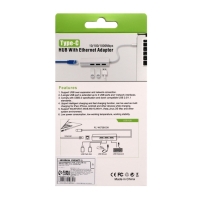 Type-C-разветвитель (HUB), 3 порта USB,порт ethernet, кабель 10 см, серебристый