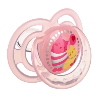 Соска - пустышка силиконовая ортодонтическая &laquo;Котик&raquo;, от 6 мес., с колпачком, цвет розовый