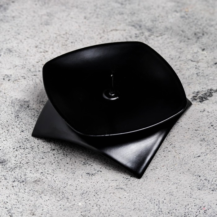 Подсвечник "Кварта Н" металл на 1 свечу,  9,5х3 см, черный