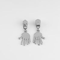 Бегунок автоматический для металлической молнии, №3, декоративный &laquo;Ладонь&raquo;, 10 шт, цвет никель