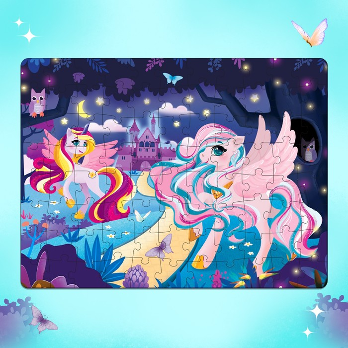 Пазлы светящиеся &laquo;Сказочные пони&raquo;, 88 деталей