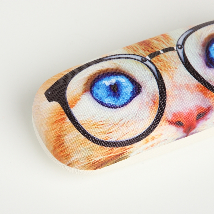 Футляр для очков на хлопушке, длина 16 см, цвет рыжий Футляр для очков на хлопушке, длина 16 см, цвет рыжий