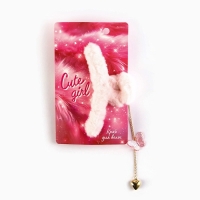 Краб для волос пушистый «Милая девочка» с подвеской, 3 х 12 см. Краб для волос пушистый «Милая девочка» с подвеской, 3 х 12 см.