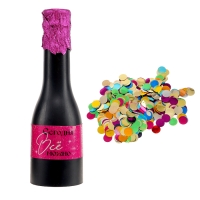 Хлопушка пружиннная в форме бутылки " Можно всё" фольга розовое золото 16 см