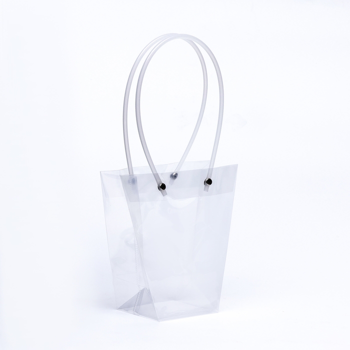 Сумка для цветов прозрачная влагостойкая, 16x8-8x8-16см