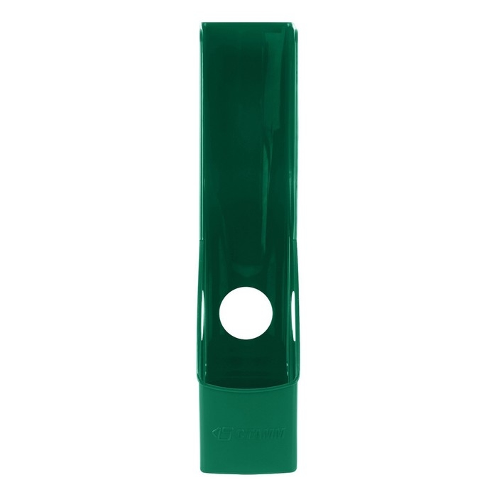 Лоток для бумаг вертикальный Стамм "Лидер", пластиковый, ширина 75 мм, зеленый