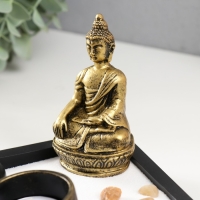 Сад камней Дзен "Будда" песок+камни+подсвечник+подставка 3х12,5х12,5 см Сад камней Дзен "Будда" песок+камни+подсвечник+подставка 3х12,5х12,5 см