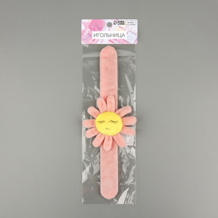 Игольница на браслете &laquo;Цветочек&raquo;, 23 &times; 8 см, цвет розовый МИКС