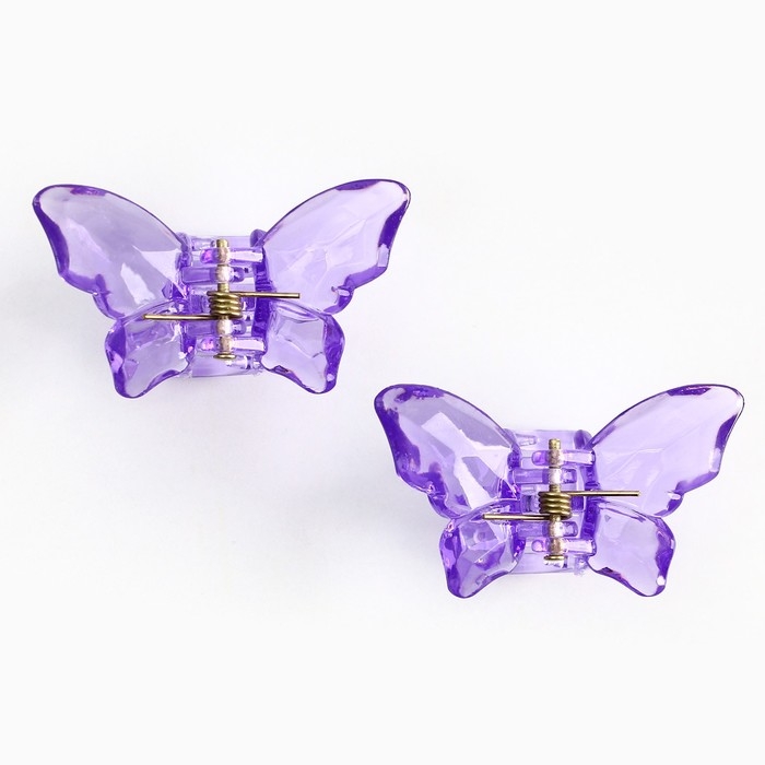 Краб для волос в форме бабочек &laquo;Самой волшебной&raquo;, 2 шт., 4 х 3 х 2.5 см