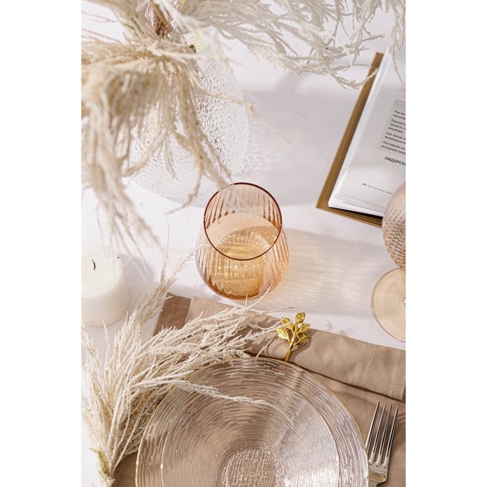 Стакан стеклянный низкий Magistro &laquo;Иллюзия&raquo;, 450 мл, цвет золотой