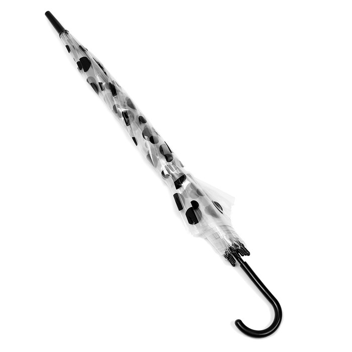 Зонт детский «Горохи», полуавтоматический, r=45см, цвет прозрачный/чёрный Зонт детский «Горохи», полуавтоматический, r=45см, цвет прозрачный/чёрный