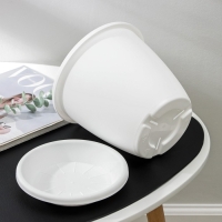 Горшок для цветов с поддоном &laquo;Афина&raquo;, 3 л, пластиковый, цвет белый