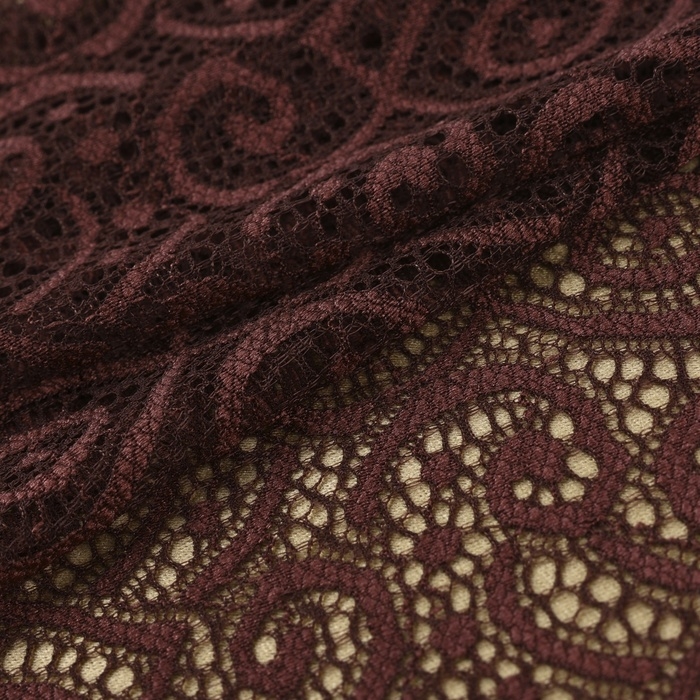 Кружевная эластичная ткань, 180 мм &times; 2,7 &plusmn; 0,5 м, цвет шоколадный