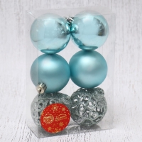 Набор шаров пластик d-6 см, 6 шт "Николь узоры" Набор шаров пластик d-6 см, 6 шт "Николь узоры"