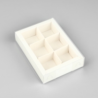 Коробка под 6 конфет с ячейками «Белая», 10 х 14.5 х 3 см Коробка под 6 конфет с ячейками «Белая», 10 х 14.5 х 3 см