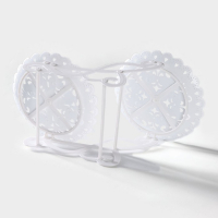 Блюдо для торта и пирожных 2-х ярусное Доляна &laquo;Кружево&raquo;, d=22,5 см, 37&times;22,5&times;19,5 см, цвет белый