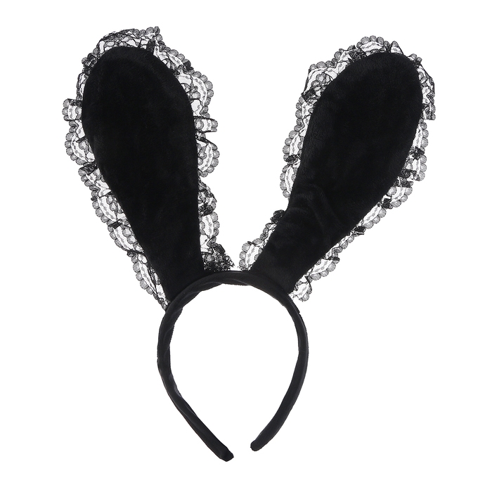 Карнавальный ободок &laquo;Зайка&raquo; с кружевом, МИКС