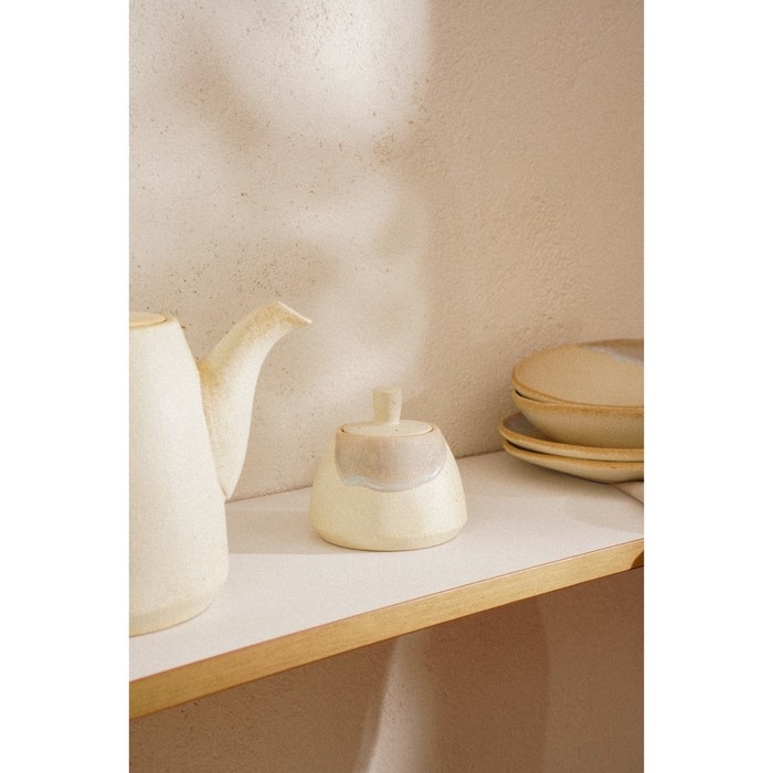 Сахарница фарфоровая SL Home &laquo;Волны Сардинии&raquo;, 280 мл, 9,5&times;10,5 см, цвет бежевый