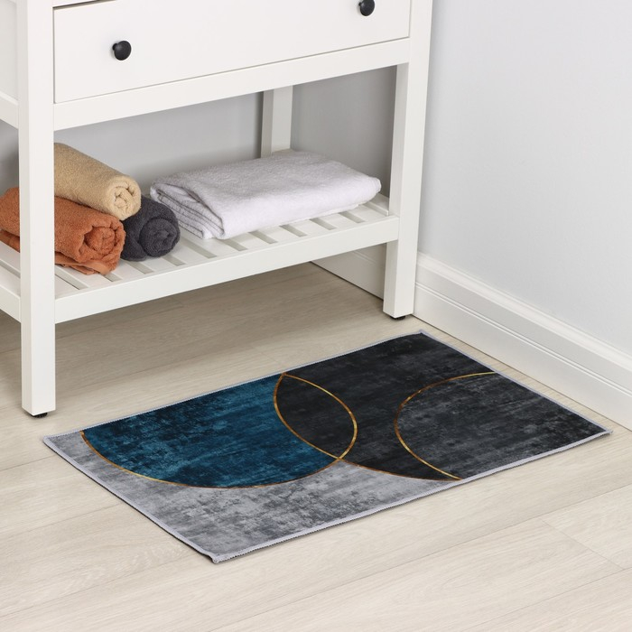 Коврик для дома Доляна &laquo;Мэни&raquo;, 50&times;80 см, цвет синий