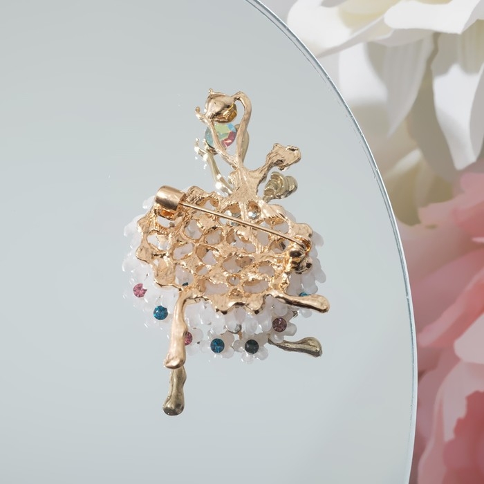 Брошь &laquo;Балерина&raquo; женственность, цветная в золоте