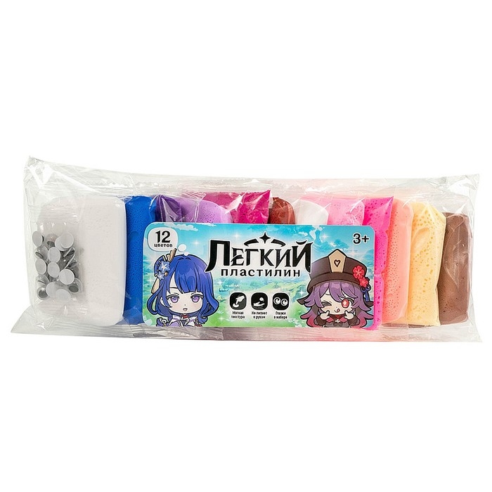 Лёгкий пластилин, набор 12 нежных цветов &laquo;Для девочек&raquo;