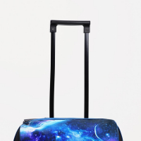 Чемодан малый 37 л (S) с сумкой, отдел на молнии, с расширением, цвет синий