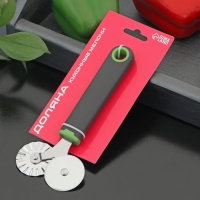 Нож для пиццы и теста двухсторонний Доляна Lime, 17&times;7,5 см, цвет чёрный
