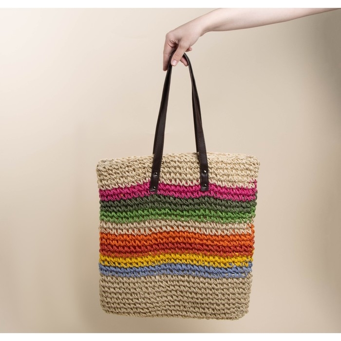 Сумка женская SL Home, ручное плетение, хлопок, длина ручек 28 см, 41&times;40 см