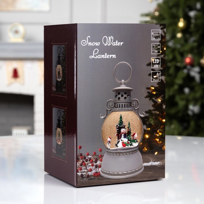 Фигура светодиодная &laquo;Волшебный каток&raquo;, 20х10.5 см, музыка, батарейки ААх3 (не в комплекте), USB, свечение тёплое белое