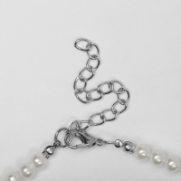 Колье с жемчугом «Капля» v-образное, бусины №6, 8, 10, цвет молочный в серебре, 40 см Колье с жемчугом «Капля» v-образное, бусины №6, 8, 10, цвет молочный в серебре, 40 см