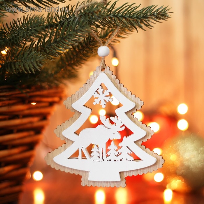 Подвеска новогодняя &laquo;Олень и ёлка&raquo;