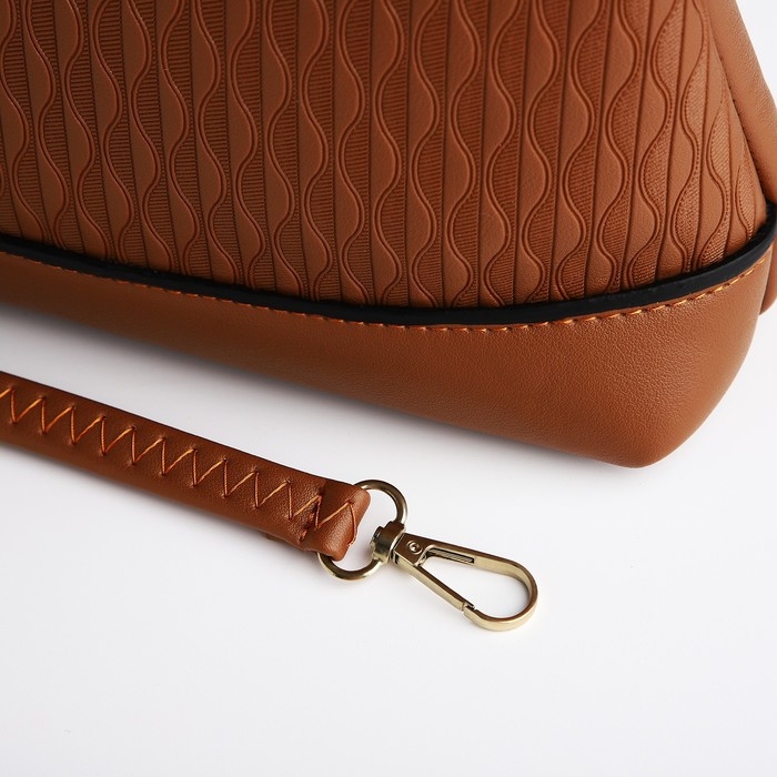 Сумка кросс-боди на молнии, цвет коричневый