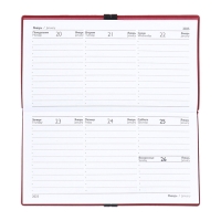 Еженедельник датир 2025г 175х95мм мягк обл иск кож 64л ESCALADA, бл тис, бл 70 г/м&sup2;,красный