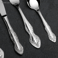 Набор столовых приборов &laquo;Славянка&raquo;, 24 предмета, декоративная коробка, цвет серебряный