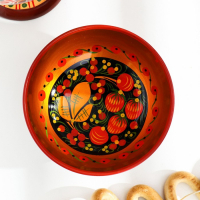 Салатник, средний, 14&times;7,5 см, хохлома