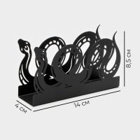 Салфетница Magistro «Змея», 14×4×8,5 см, цвет чёрный Салфетница Magistro «Змея», 14×4×8,5 см, цвет чёрный
