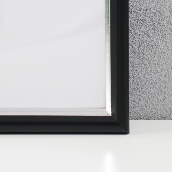 Фоторамка пластик "МИРАМ" 30х30 см, 636477-33, чёрный с серебром (пластиковый экран)