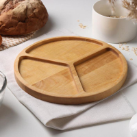 Менажница Доляна &laquo;Мерс&raquo;, d=25 см, 3 секции, берёза