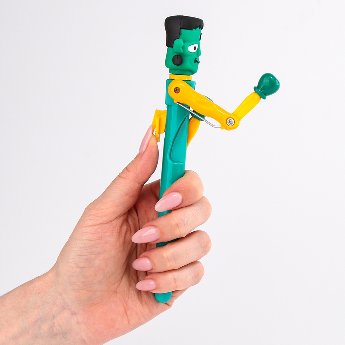 Ручка-прикол &laquo;Зелёный человечек&raquo;, боксер, синяя паста