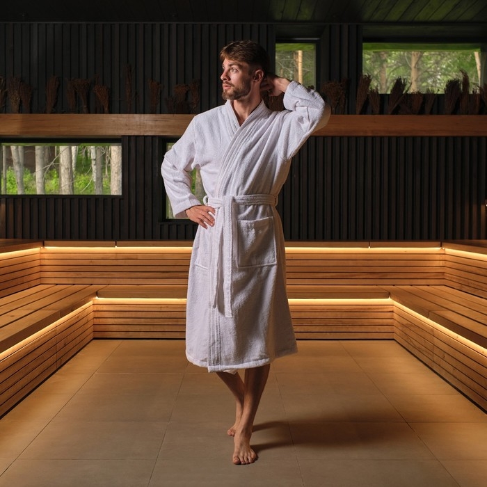 Халат махровый LoveLife Халат махровый LoveLife "Royal" цвет белый размер 50-52 (L) 100% хлопок, 330 гр/м2