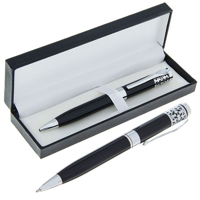 Ручка шариковая, подарочная, поворотная, в кожзам футляре, &laquo;Гравюра&raquo;