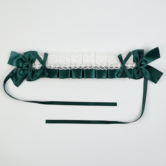Карнавальная повязка &laquo;Лолита&raquo;, цвет зелёный с белым кружевом