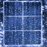 Гирлянда &laquo;Занавес&raquo; 2 х 6 м , IP65, УМС, белая нить, 1440 LED, свечение белое, мерцание белым, 220 В