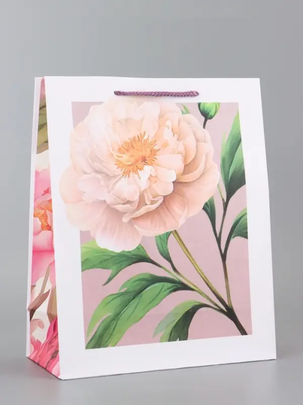 Пакет подарочный ламинированный, "Цветочное вдохновение" 26 х 12 х 32 см